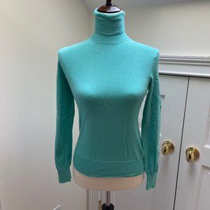 Ralph Lauren Turquoise Cotton Turtleneck Sweater Sz. Small